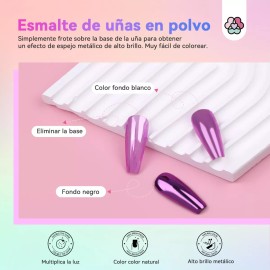 Saviland Polvo De Espejo Mágico Efecto Espejo Metálico 49pcs