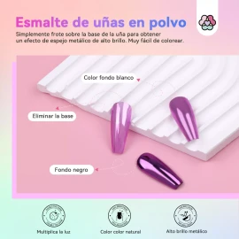 Saviland Polvo De Espejo Mágico Efecto Espejo Metálico 49pcs