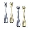 Baluue 4pcs Zinc Alloy Facial Cream Applicator Spoons Reusable Face