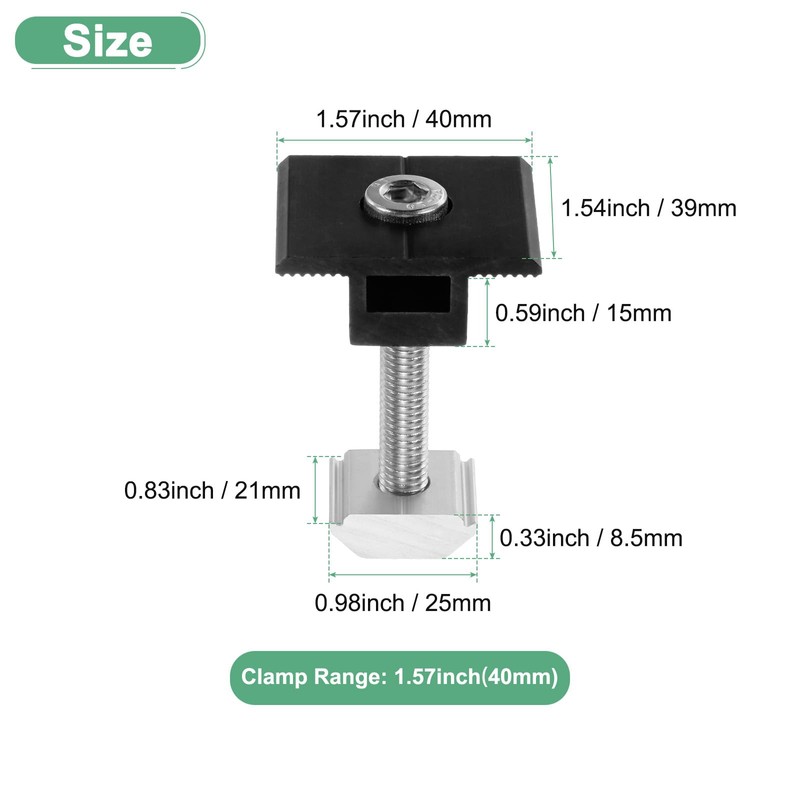 M METERXITY 6-Pack Solar Panel Mount Mid Clamps 40mm t