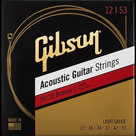 Gibson/SAG-BRW12 80/20 Bronze Acoustic Guitar Strings 12-53 Light Gibson