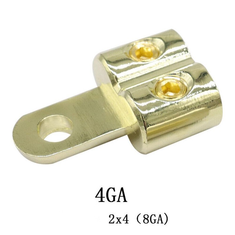0/4 Gauge Screw Wire Butt Ring Terminal Connectors Car Audio