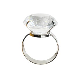 Acrylic Diamond Bridal Napkin Ring 6 PCS - Wedding Napkin Rings, Crystal Rhinestone Napkin Holder, Cloth Napkin Ring Holder, Big Diamond Napkin Holder