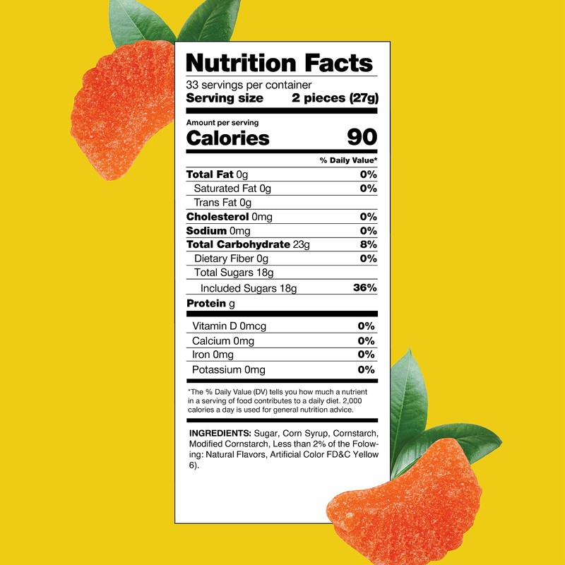 Orange Slices - 2 Pound Bulk Pack (About 65 Count)