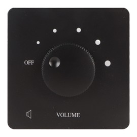 50W in Wall Volume Control Impedance Matching for Home Speakers, Wall Mount Volume Control Knob, 5 Gears Tuning Flush in Wall Plate Knob for Audio Zone Volume Adjustment (Black)