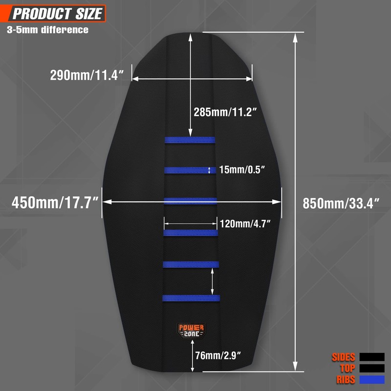 fewfuss Universial Dirt Bike Seat Cover - Soft Ribbed Rubber