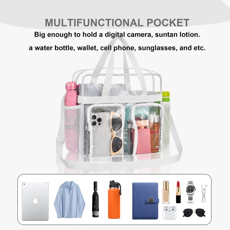 Clear Bag for Stadium Events 12x6x12 Clear Tote Bag for