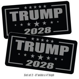 silverbird_graphics Trump 2028 bumper stickers dark American President election sticker vinyl 2pk