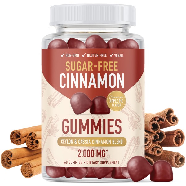 SMNutrition Sugar-Free Cinnamon Gummies 2000MG with Ceylon Cinnamon & Cassia