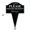 Please Keep Off The Rocks Aluminum Yard Sign 10x14