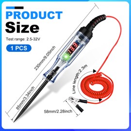 ADNEWX Car Fuse Tester and Car Fuse Set, 2.5-32 V Car Test Lamp with LED Digital Display, Indicator Light for Circuits, Fuses Switches, 10 Types of Fuses