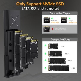 iDsonix M.2 NVMe PCIe SSD Enclosure Adapter[Tool Free][Aluminum], NVMe to USB C 3.2 Gen 2 10Gbps NVMe PCIe External Enclosure, Supports M-Key/B+M Key, with UASP Trim for 2230/2242/2260/2280 SSD