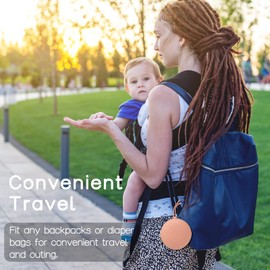 Nupoopy 2 Pack Silicone Pacifier Holder Case,Portable Newborn Pacifiers Silicone Pouch for Boys & Girls, BPA Free Silicone Pacifier Container Case (Gray,New Clay)