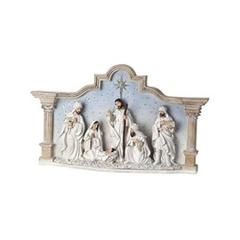 Regency International 15" Resin Nativity with Sky in Column Cresh
