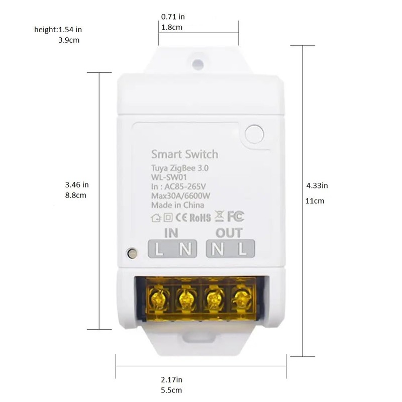 MHCOZY Zigbee Smart Switch,30A High Power,App Remote Timer Home Automation,Compatible