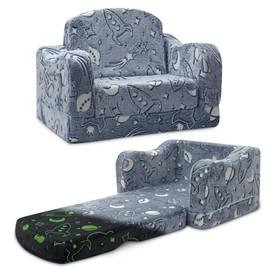 Thick Comfy Toddler Chair and Couch for Kids,2-in-1 Soft Plush Fold Out Sofa for Children,Convertible Couch to Lounger for Toddler