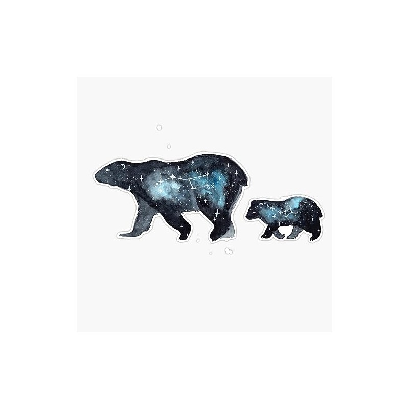 Ursa Major and Ursa Minor Sticker Bumper Sticker Vinyl Decal