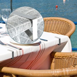 Table Cloth Clips 8pcs, Stainless Steel Metal Triangle Picnic Table Clips for Home, Restaurant, Picnic, Party