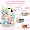 iHansee 3 Tier Stuffed Animal Storage Shelf Net, 24x39 Inch