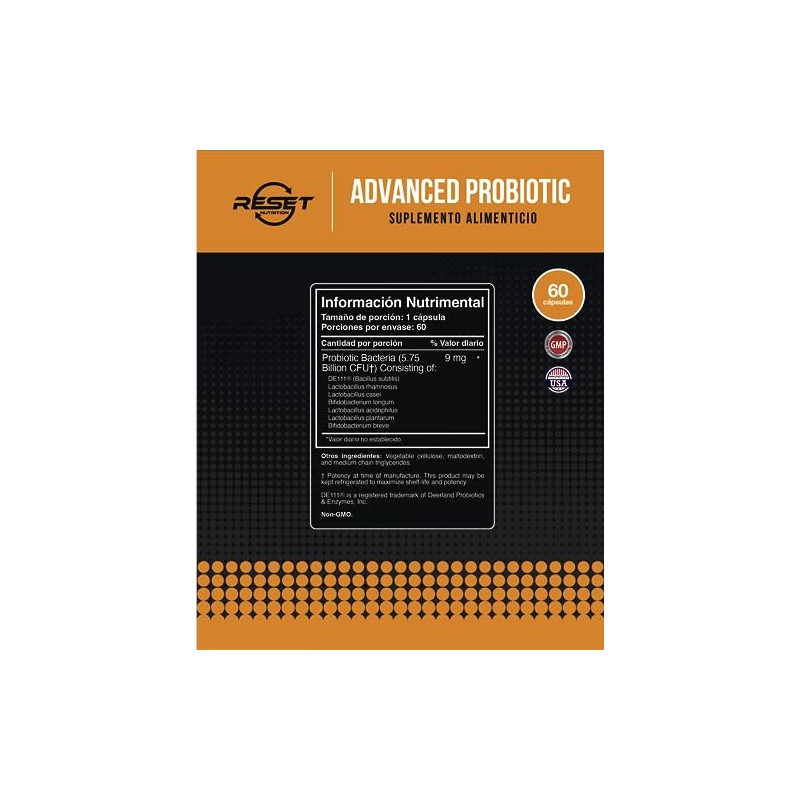 Advanced probiotic - 60 capsulas Probióticos 60 Billones UFCs -