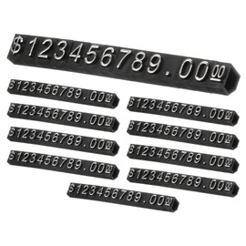 sourcing map 10 Set Price Display Cube, Adjustable Price Tag Stand Removable Mini Tag Number Letter Price Dollar Block Kit for Jewelry Retail Shop Price Signs (Black/Silver, 1.8" Length)