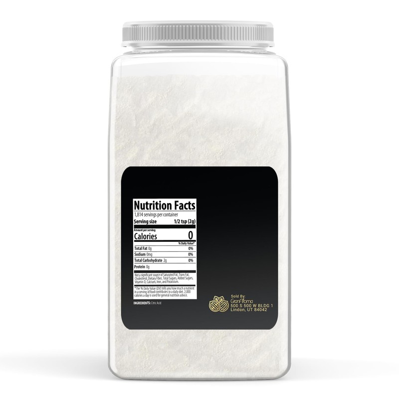 GranAroma Citric Acid, 8 lb, Food Preservative, Baking & Cleaning