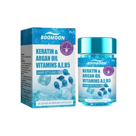 Hair Treatment Oil Capsules for Women & Men, 2 PCS Hair Treatment Serum, 30 Capsules Hair Care Oil Conditioner with Keratin, Argan Oil-Leave-in Anti Frizz Hair Oil No Rinse for All Hair Types