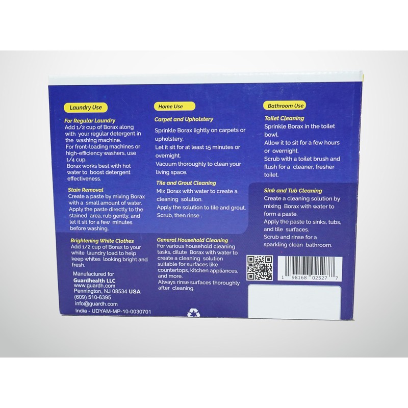 GuardH Borax Powder Laundry Booster and Multipurpose Cleaner, 1.65 lbs