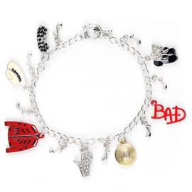 FFtto Bracelet Rhinestone Tassel Bracelet with Classic pins Memorial Collection for Fans Gift, 9 inch, Rhinestone