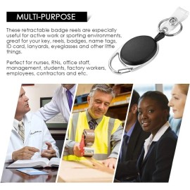 Unbranded Metal Retractable Carabiner Badge Leash- Brandable - Heavy Duty