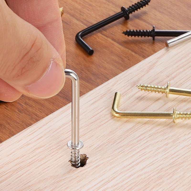 uxcell 40 Pcs L Shape Hooks, 1 Inch Right Angle