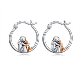 Hypoallergenic Panda/Unicorn/Hummingbird/Dolphin Hoop Earrings for Women 925 Sterling Silver Animal Huggie Hoop Earrings Jewelry Gifts for Sensitive Ears, Sterling Silver, No Gemstone