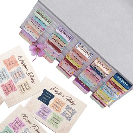 Bible Tabs 75 Pcs, Bible Study Accessories Large Print Laminated Bible Stickers | Bible Tabs for Women Study Bible Journaling Supplies | Bible Study Kit for Labelling Classifying Note Taking