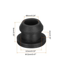 MECCANIXITY 30Pcs Snap Rubber Grommet Plug Mount Dia 8.5mm ID 6mm Seal Anti-Scratch for Electrical Box Cable Pipe Black