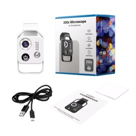 AIXXCUVQ Universal Compatible Microscope Lens For Smartphone Cameras Suitable For 98 Of Smartphones With Universal Clips ABS, White+CPL