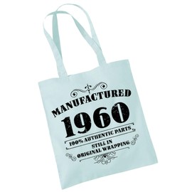 Bang Tidy Clothing 65th Birthday Gifts for Women Men Manufactured 1960 Funny Tote Bags Present Pmint