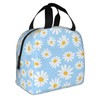 Echoserein Pretty Floral Daisy Light Blue Lunch Bag Insulated Lunch