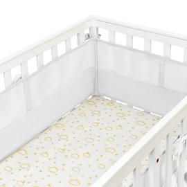 2 in 1 Breathable Mesh Liner for Full-Size Cribs,White Covers