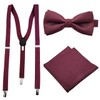 Bowties.jp scb00037 Bowtie & Pocket Square & Suspenders Set, Burgundy,