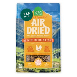 Open Farm Open Farm, Air Dried Dog Food Infused with Bone Broth, Grain & Legume Free, Complete Meal or Food Topper, Harvest Chicken Recipe, 2lb Bag