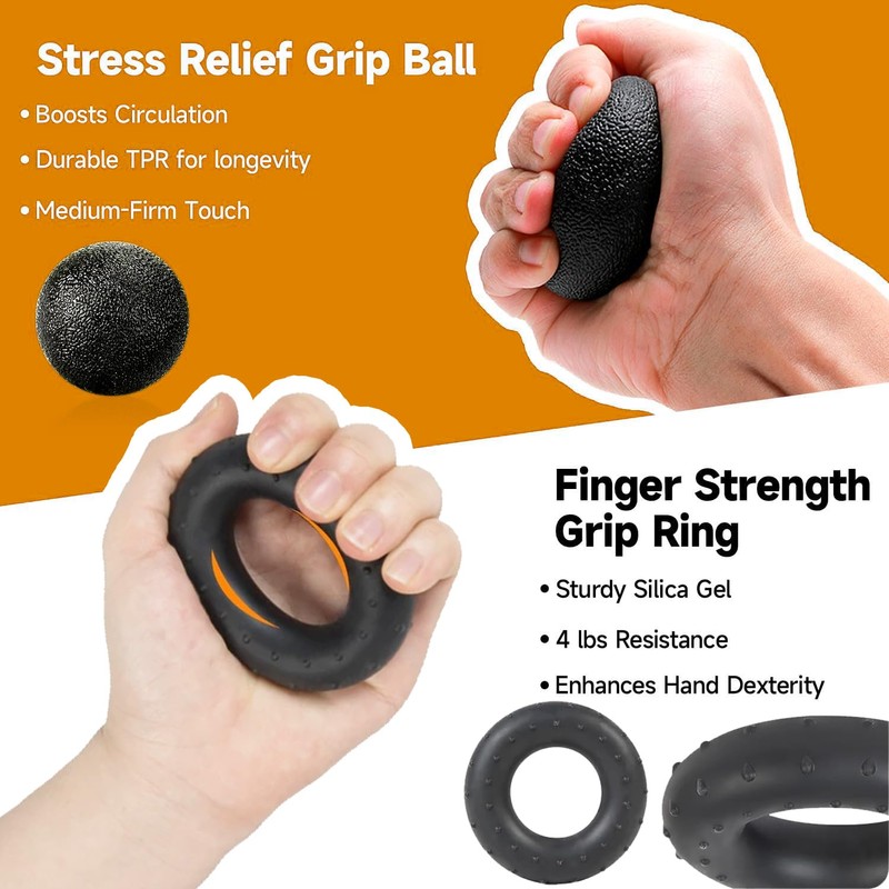 Hand Grip Strengthener Workout Kit (5-Pack) – Includes Adjustable Resistance