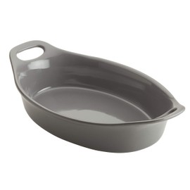 Rachael Ray Ceramics Oval Baker, 1.5-Quart, Gray