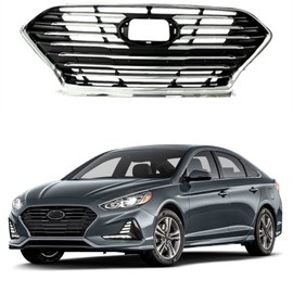 waltyotur Replacement for Hyundai Sonata 2018 2019 2020 Front Bumper Grill Grille Chrome & Black 86350-C2AB0 86350C2AB0 86350 C2AB0