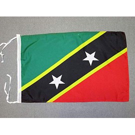 AZ FLAG Saint Kitts and Nevis Flag 18'' x 12'' Cords - Nevisian Small Flags 30 x 45cm - Banner 18x12 in