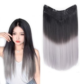 HAPVITAL Hair Extension, One Touch Color Extension, 19.7 inches (50 cm), Synthetic Hair, Inner Color, Hair Extension, Long, Straight Extension, Cosplay, Heat Resistant, Korean Style, Easy