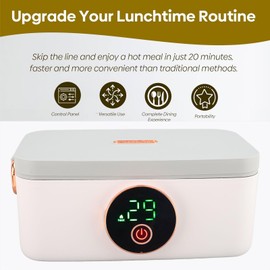 Electric Lunch Box Food Warmer Food Heater 1L Capacity USB Rechargeable Portable Heated Lunch Box for Office Travel Car
