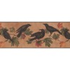 Black Birds on Branch Green WL5687B Wallpaper Border