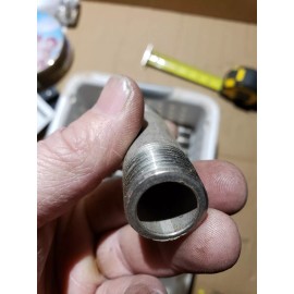 1/2" MIP Threaded 316 Stainless Pipe 3" Long