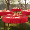 Party Talk 4 Pack Red Spandex Round Tablecloths, 72 inch,
