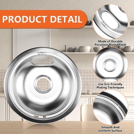Cenipar W10196405 W10196406 Electric Stove Burner Drip Pans & MP21YA MP15YA Electric Range Burner Element Unit Set fit for Whirl-pool Ken-more Ama-na Range Oven/Stove